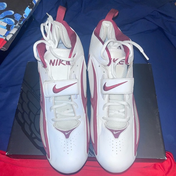 Nike Football Cleats White Maroon Mens Size 13 - Picture 3 of 6
